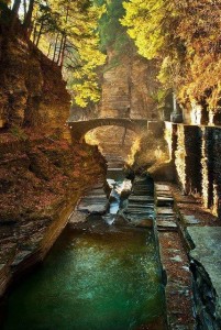 Canyon Bridge, Newfield, New York, USA